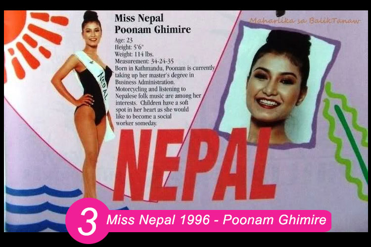 Miss Nepal 1996 – Poonam Ghimire